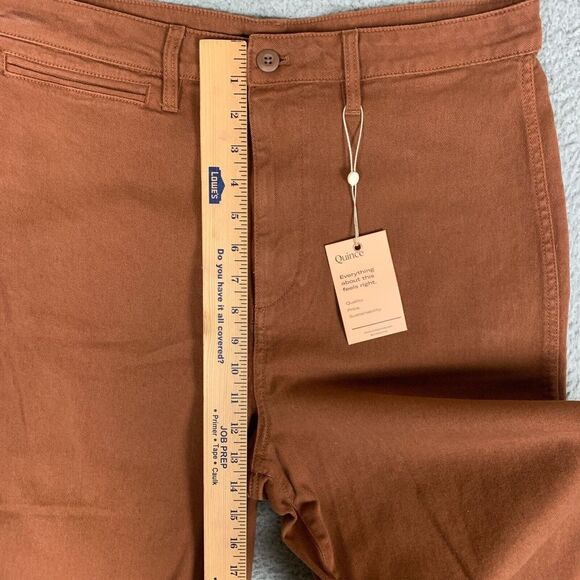 NWT Quince Crop Pants Women's 32 Rust‎ Organic Cotton Stretch Wide-Leg High Rise - Picture 13 of 16